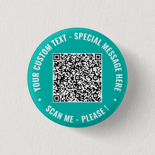 Create Your Own QR Code Buttons Personalized Text (Vorderseite)