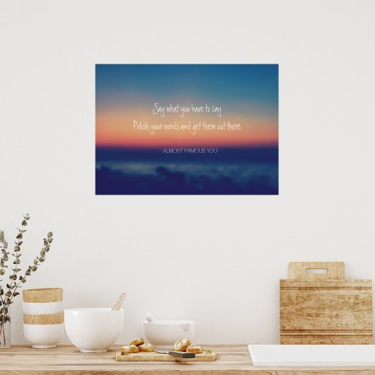 Create Your Own Quote Lake Sunset Poster (Küche)