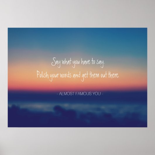 Create Your Own Quote Lake Sunset Poster (Vorne)
