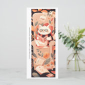 Create Your Own Reading White Cat Bookmark Card (Stehend Vorderseite)