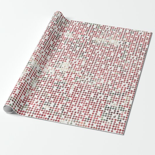 Create Your Own Red & Green Geometric Deer Geschenkpapier (Ungerollt)