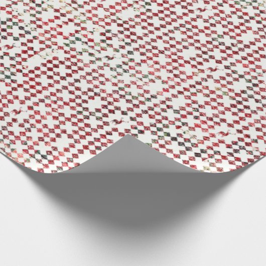 Create Your Own Red & Green Geometric Deer Geschenkpapier (Ecke)