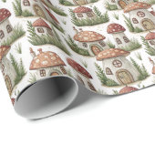 Create Your Own Red Toadstool Fairy Houses Geschenkpapier (Rolleneckpunkt)