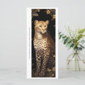 Create Your Own Regal Cheetah Floral Bookmark Card (Stehend Vorderseite)