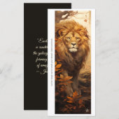 Create Your Own Regal Floral Lion Bookmark Card (Vorne/Hinten)