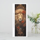 Create Your Own Regal Lion Roses Bookmark Card (Stehend Vorderseite)