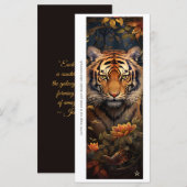 Create Your Own Regal Tiger Floral Bookmark Card (Vorne/Hinten)