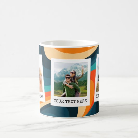 Create Your Own Retro 3 Photo Kaffeetasse (Mittel)