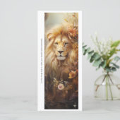 Create Your Own Romantic Floral Lion Bookmark Card (Stehend Vorderseite)
