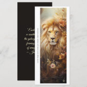 Create Your Own Romantic Floral Lion Bookmark Card (Vorne/Hinten)