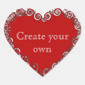 Create Your Own Romantic Heart Herz-Aufkleber (Vorderseite)