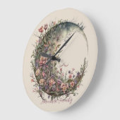 Create Your Own Romantic Roses Floral Moon Große Wanduhr (Winkel)