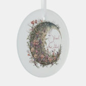 Create Your Own Romantic Roses Floral Moon Ornament Aus Glas (Vorderseite Rechts)