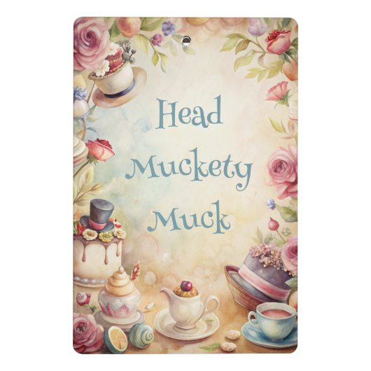 Create Your Own Romantic Whimsical Tea Party Mini Klemmbrett (Rückseite)