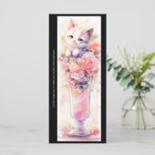 Create Your Own Rose Parfait Kitten Bookmark Card (Stehend Vorderseite)