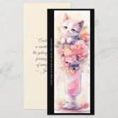 Create Your Own Rose Parfait Kitten Bookmark Card (Vorne/Hinten)