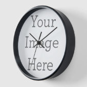 Wanduhr, 25cm runder schwarzer Holzrahmen (Winkel)