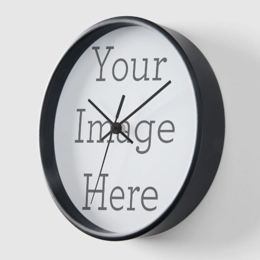 Wanduhr, 25cm runder schwarzer Holzrahmen (Winkel)