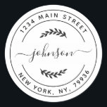 Create Your Own Round Return Address Runder Aufkleber<br><div class="desc">Create Your Own Round Return Address</div>