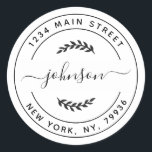 Create Your Own Round Return Address Runder Aufkleber<br><div class="desc">Create Your Own Round Return Address</div>