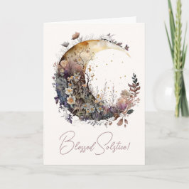 Create Your Own Rustic Sunset Floral Crescent Moon Feiertagskarte