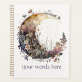 Create Your Own Rustic Sunset Floral Crescent Moon Planer (Vorderseite)