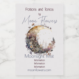 Create Your Own Rustic Sunset Floral Crescent Moon Weinetikett