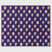 Create Your Own Santa Hat Face 3 Photo Blue Geschenkpapier (Flach)