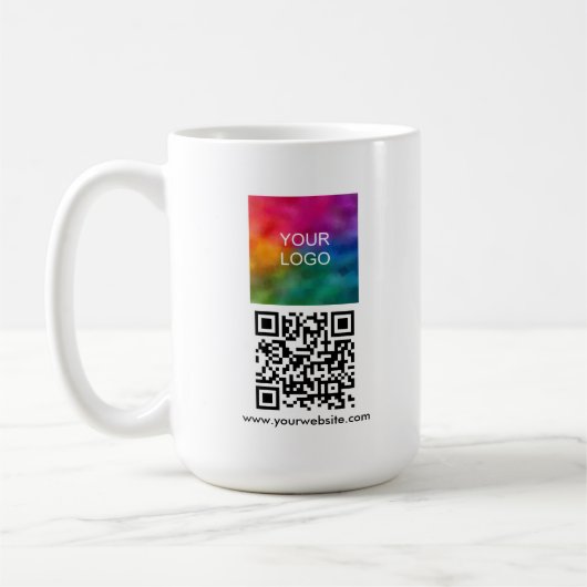 Create Your Own Scan Me QR Code Upload Logo Kaffeetasse (Links)