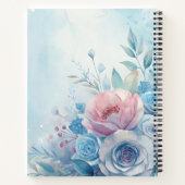Create Your Own Shabby Chic Blue Pink Roses Floral Notizblock (Rückseite)