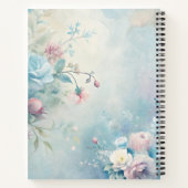 Create Your Own Shabby Chic Blue Pink White Roses Notizblock (Rückseite)