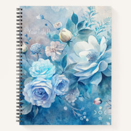 Create Your Own Shabby Chic Blue & Purple Roses Notizblock