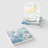 Create Your Own Shabby Chic Blue & Purple Roses Steinuntersetzer (Seitenansicht)