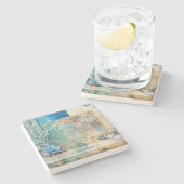 Create Your Own Shabby Chic Blue Rose Butterfly Steinuntersetzer (Seitenansicht)