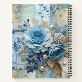 Create Your Own Shabby Chic Blue Roses Floral Notizblock (Rückseite)