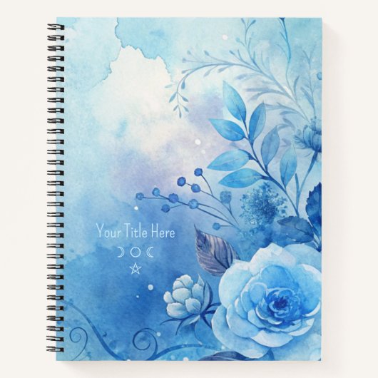 Create Your Own Shabby Chic Blue Roses Floral Notizblock (Vorderseite)