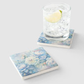 Create Your Own Shabby Chic Cabbage Roses Floral Steinuntersetzer (Seitenansicht)