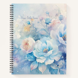 Create Your Own Shabby Chic Pink Blue Rose Bouquet Notizblock