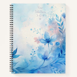 Create Your Own Shabby Chic Pink Blue Wildflowers Notizblock