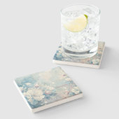 Create Your Own Shabby Chic Pink & White Roses Steinuntersetzer (Seitenansicht)