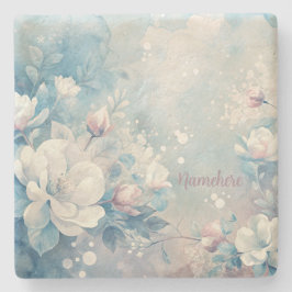 Create Your Own Shabby Chic Pink & White Roses Steinuntersetzer