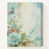 Create Your Own Shabby Chic Romantic Blue Peony Notizblock (Rückseite)