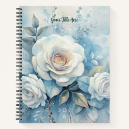 Create Your Own Shabby Chic White Roses Floral Notizblock