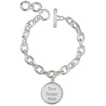 Create Your Own Silver Plated Round Charm Bracelet Charm Armband