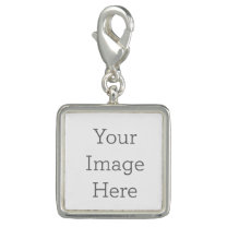Create Your Own Silver Plated Square Charm