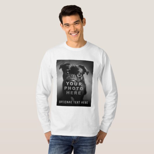 Create Your Own Simple Single Photo & Custom Text T-Shirt (Vorne ganz)