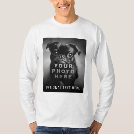 Create Your Own Simple Single Photo & Custom Text T-Shirt (Vorderseite)