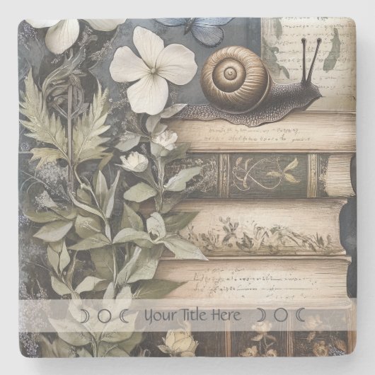 Create Your Own Snail Herbology Books Botanical Steinuntersetzer (Vorderseite)