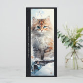 Create Your Own Snowy Orange Kitten Bookmark Card (Stehend Vorderseite)