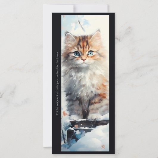 Create Your Own Snowy Orange Kitten Bookmark Card (Vorderseite)